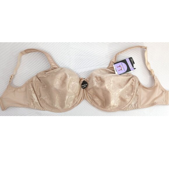 Bali Satin Tracings Underwire Minimizer Bra in Nude Beige - Picture 3 of 6